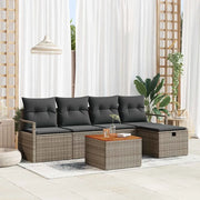 Set Divano da Giardino con cuscino 6 pcs Grigio polyrattan 3359531