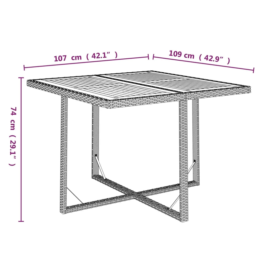 Set da Pranzo da Giardino 5 pz con Cuscini in Polyrattan Nero 3095518