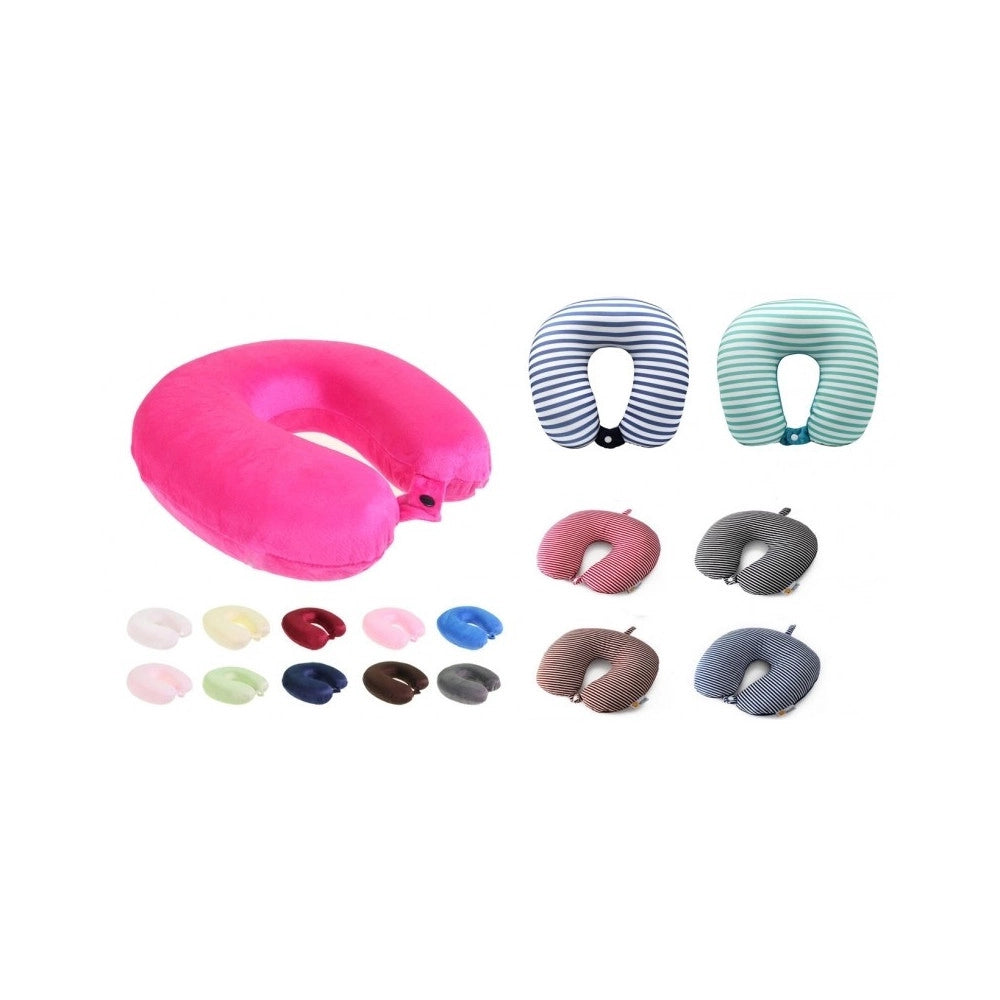 Trade Shop - Cuscino Da Viaggio Ad U Collare Cervicale Per Il Collo In Memory Foam Pillow -