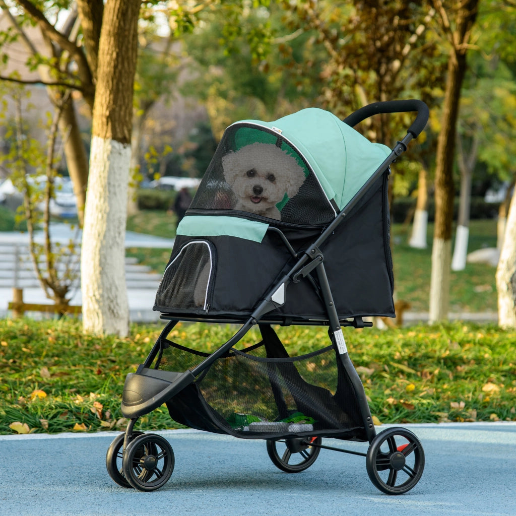 Carrello Pieghevole per Cani Piccoli con Copertura Antipioggia ¨C Minimal ¨C Verde