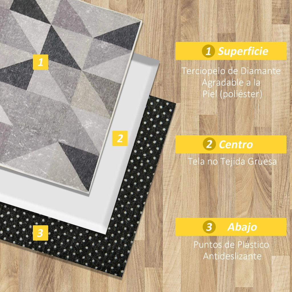 Tappeto Moderno Velluto Geometrico ¨C Zephmum ¨C Grigio 230x160 cm