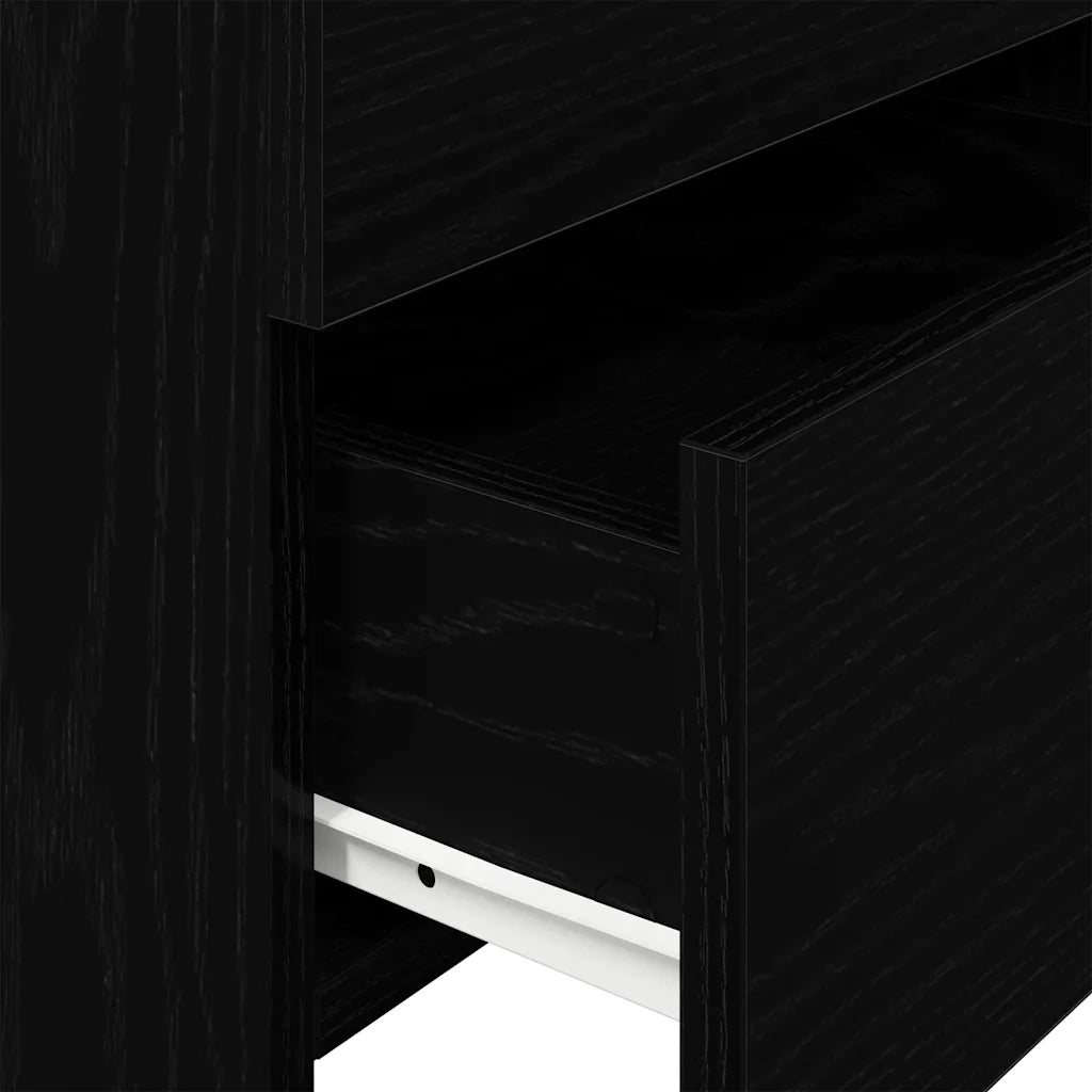Comodini 2 pz con 2 cassetti neri 40x36,5x62 cm 858635