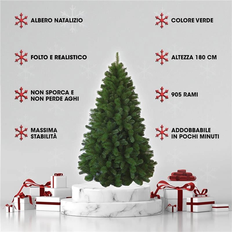 MAURY'S ALBERO DI NATALE EVEREST/CANADA COLORE VERDE ARTIFICIALE 180 CM