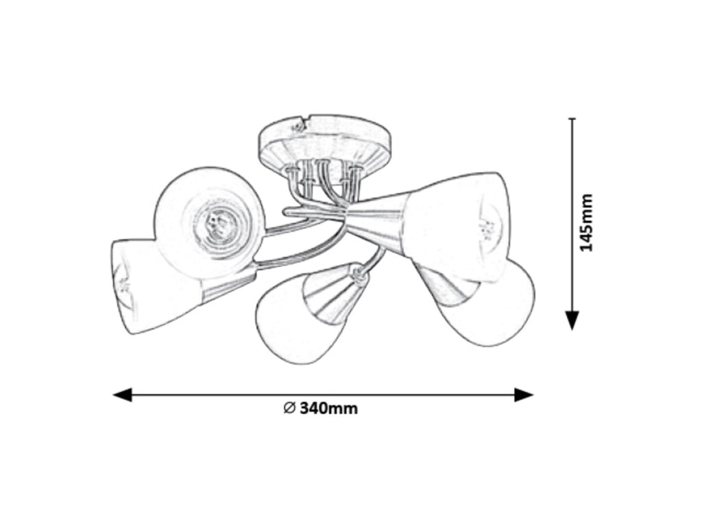 Plafoniera Rabalux Connor 5xE14 cromo satinato 34cm