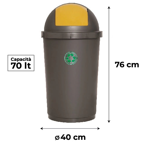 PATTUMIERA BASCULANTE PER RACCOLTA DIFFERENZIATA 70LT RICICLO PLASTICA