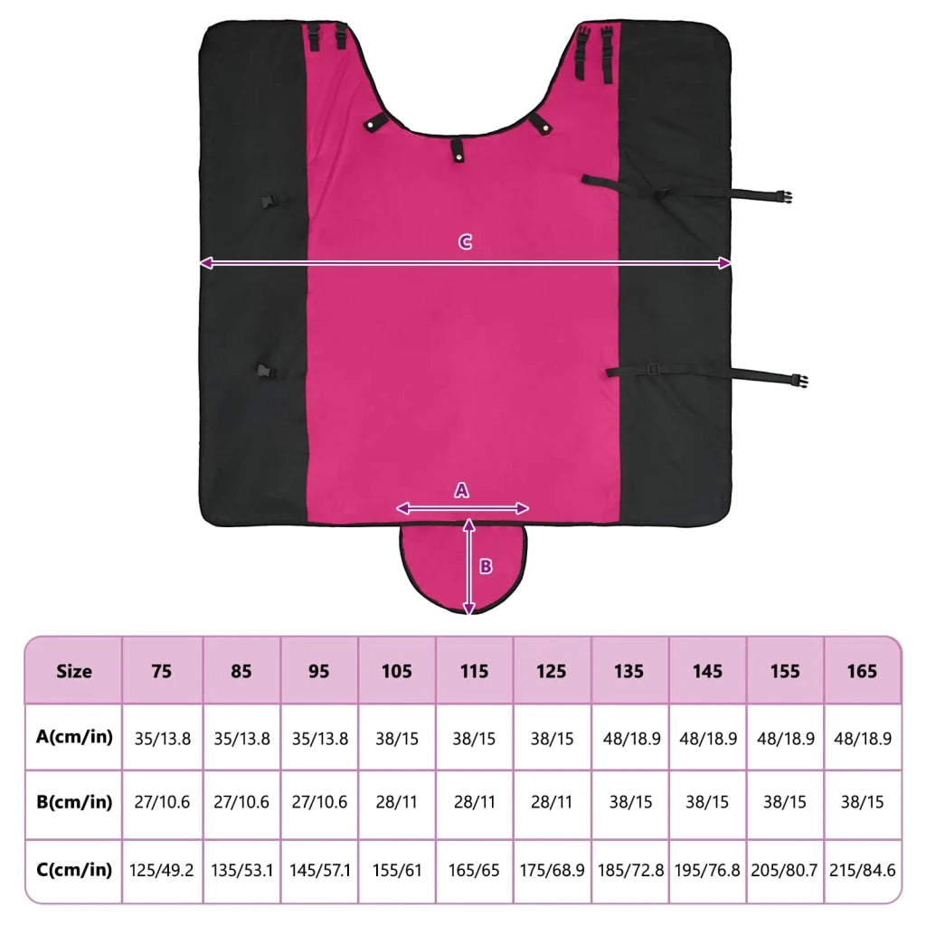 Coperta per Cavalli Rosa e Nero 135 cm Poliestere 42013153