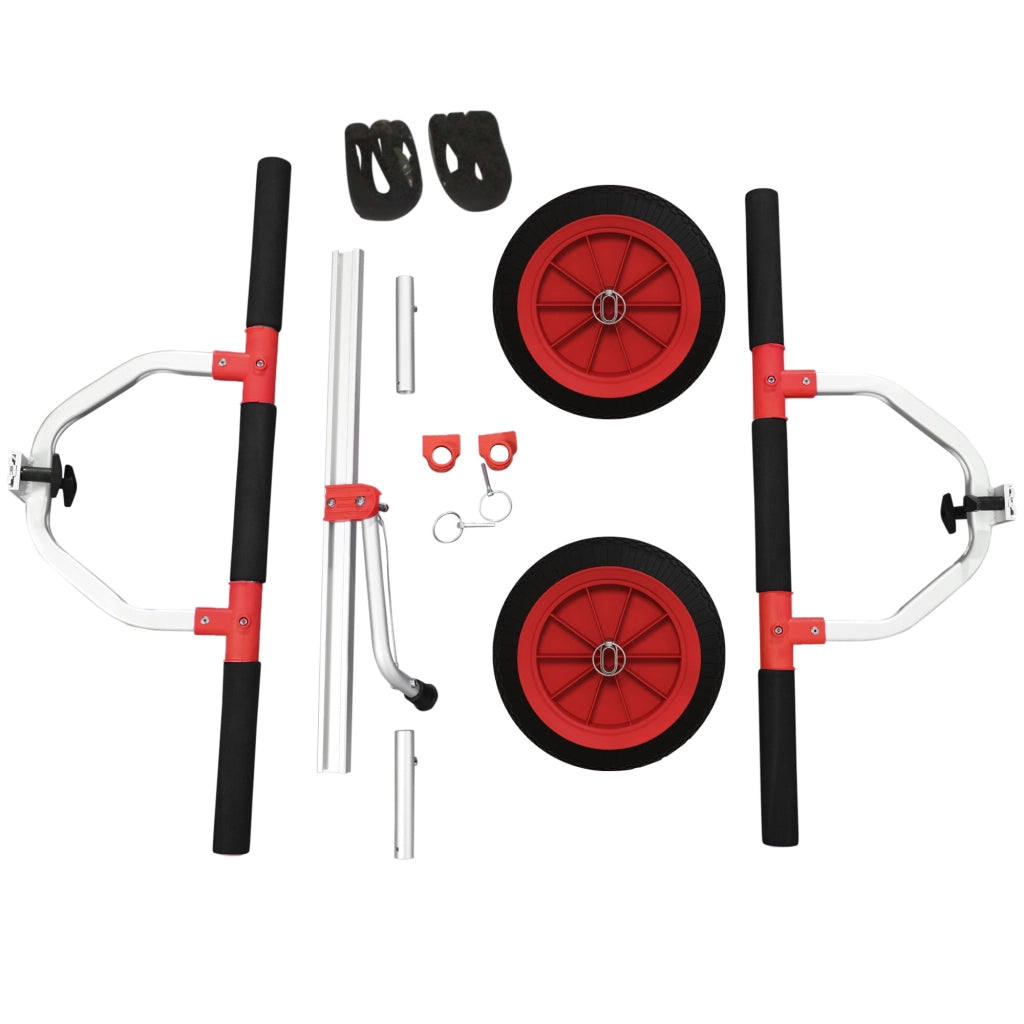 Carrello Trasporto Kayak Paddleboard Canoa ¨C Minimal ¨C Nero Rosso