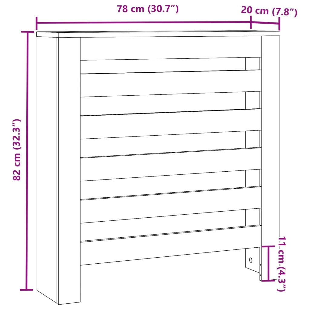Copertura Termosifone Bianca 78x20x82 cm Legno Multistrato