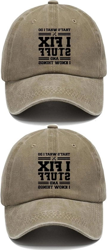 Cappello da Baseball per Uomo | Fix Stuff and Know Things | Cappello Papa adattabile