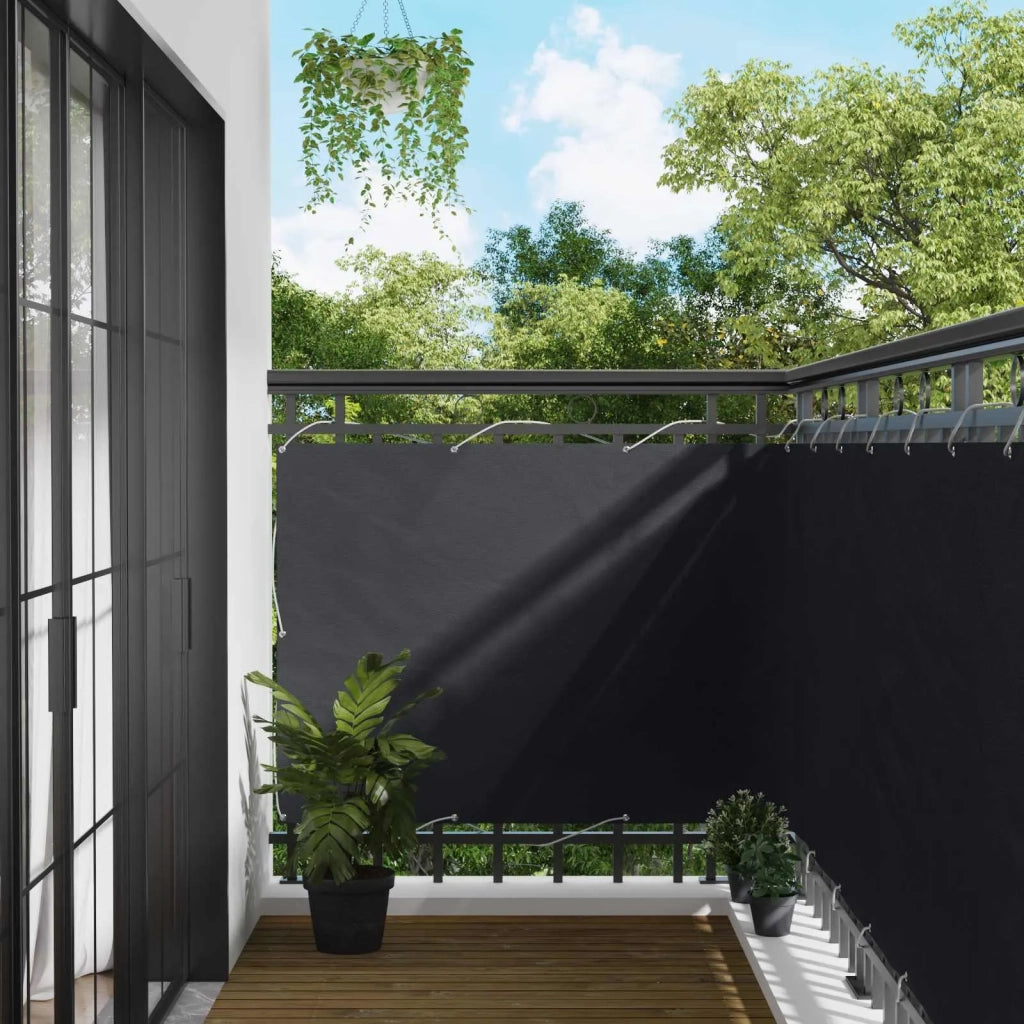 Schermo da balcone Nero 110 x 600 cm Tessuto Oxford 42030860