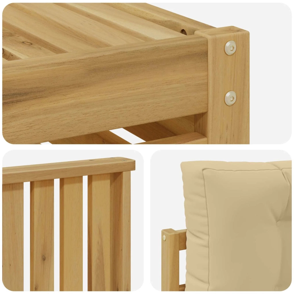 Set di divani da esterno 9 pcs Bianco e Beige 3390243
