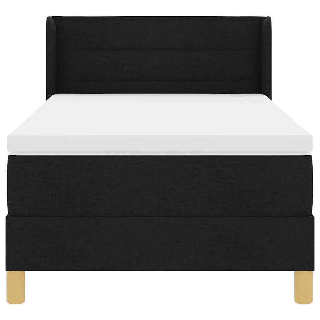 Letto a molle con materasso Nero 200 x 90 cm Tessuto 3341211