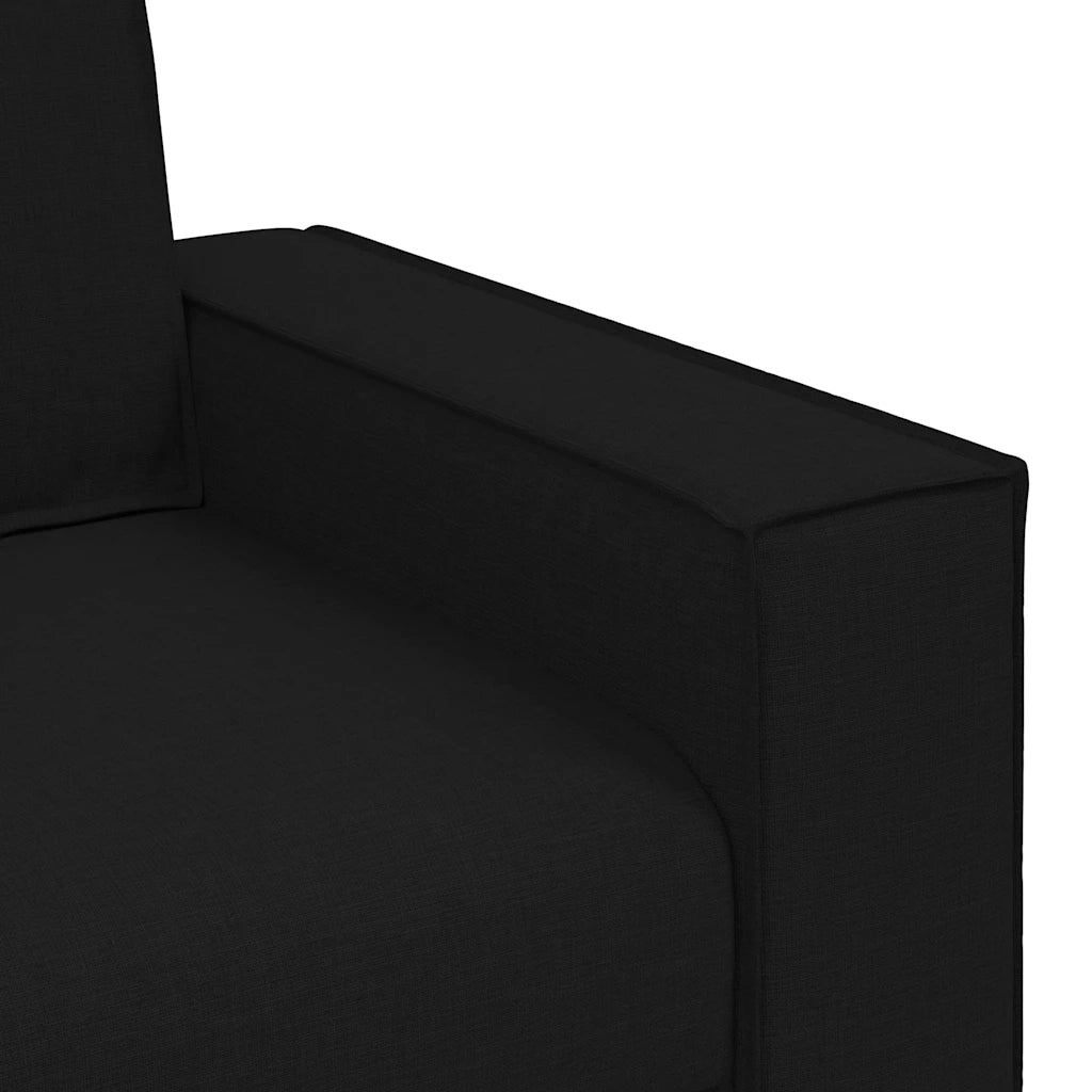 Divano a 2 Posti-Sofa 2 Posti Nero 120 cm Tessuto