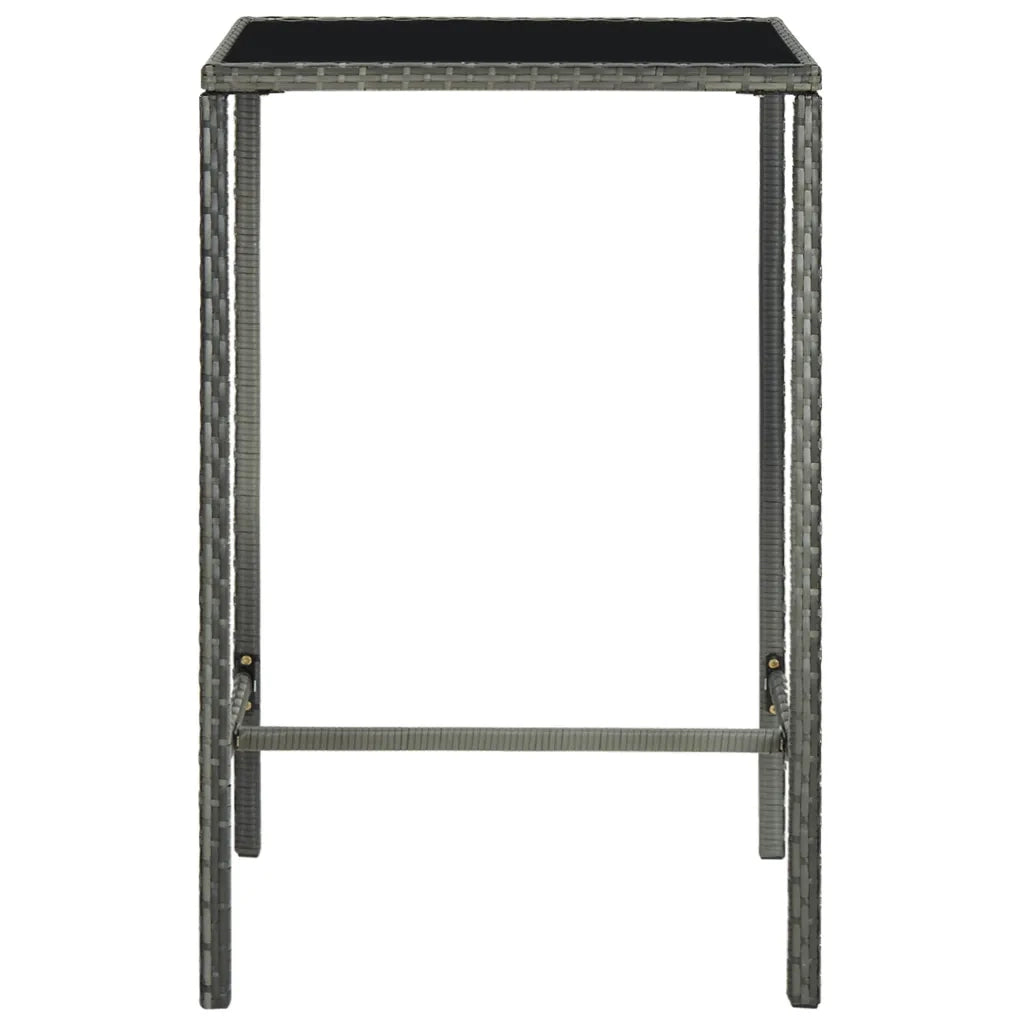 Set da Bar da Giardino 3 pz con Cuscini in Polyrattan Grigio 3064829