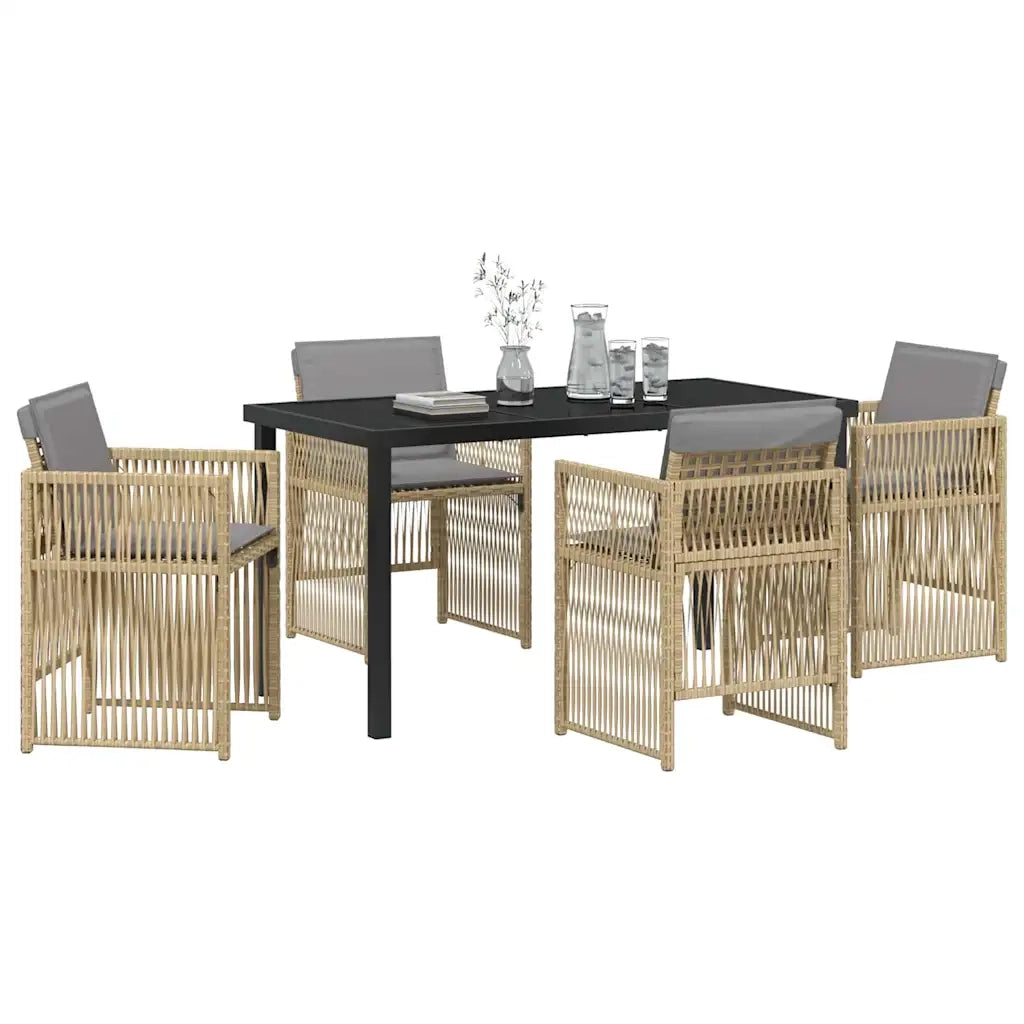 Set da Pranzo per Giardino 5 pcs Beige