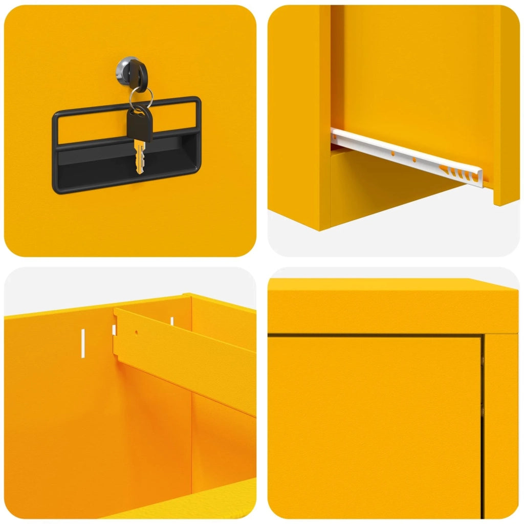 Armadio per File Geometrico Giallo senape 45,5 x 42 x 106,5 cm 891619