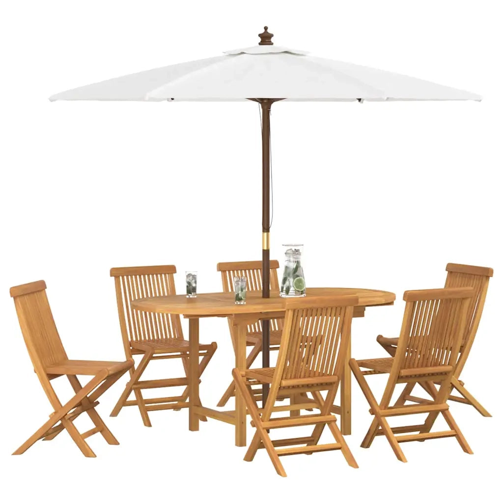 Set da Pranzo per Giardino 7 pcs Marrone Legno di teak solido 3157129