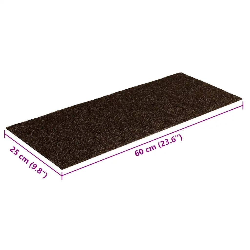 Tappetini per scale autoadesivi 30 pz 60x25 cm marrone rettangolari 3365709