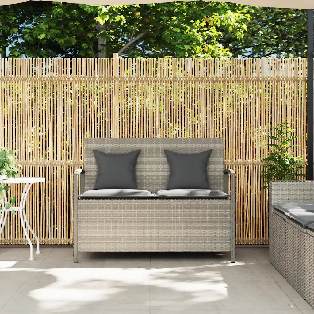 Panca Portaoggetti da Giardino con Cuscino in Polyrattan 4104216