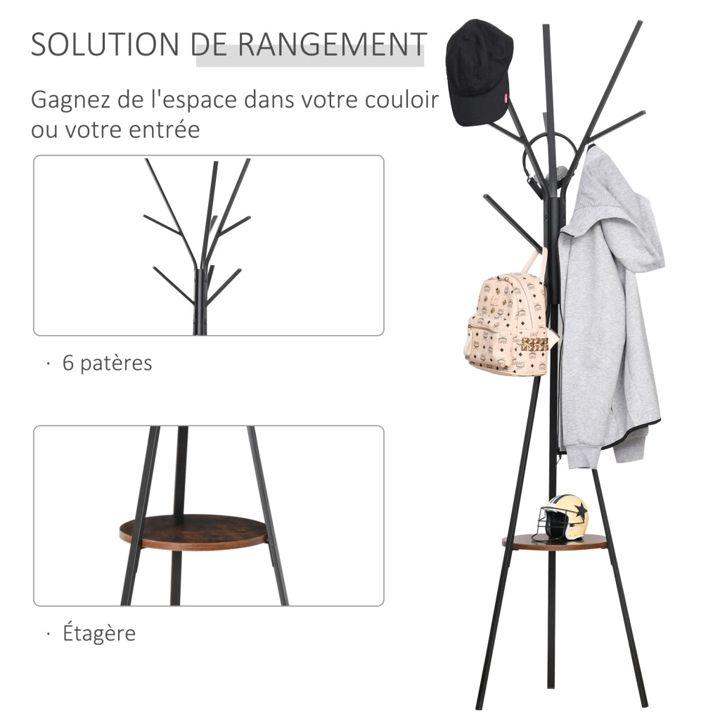 Appendiabiti con ripiani ¨C Minimal ¨C marrone 45x45x180 cm
