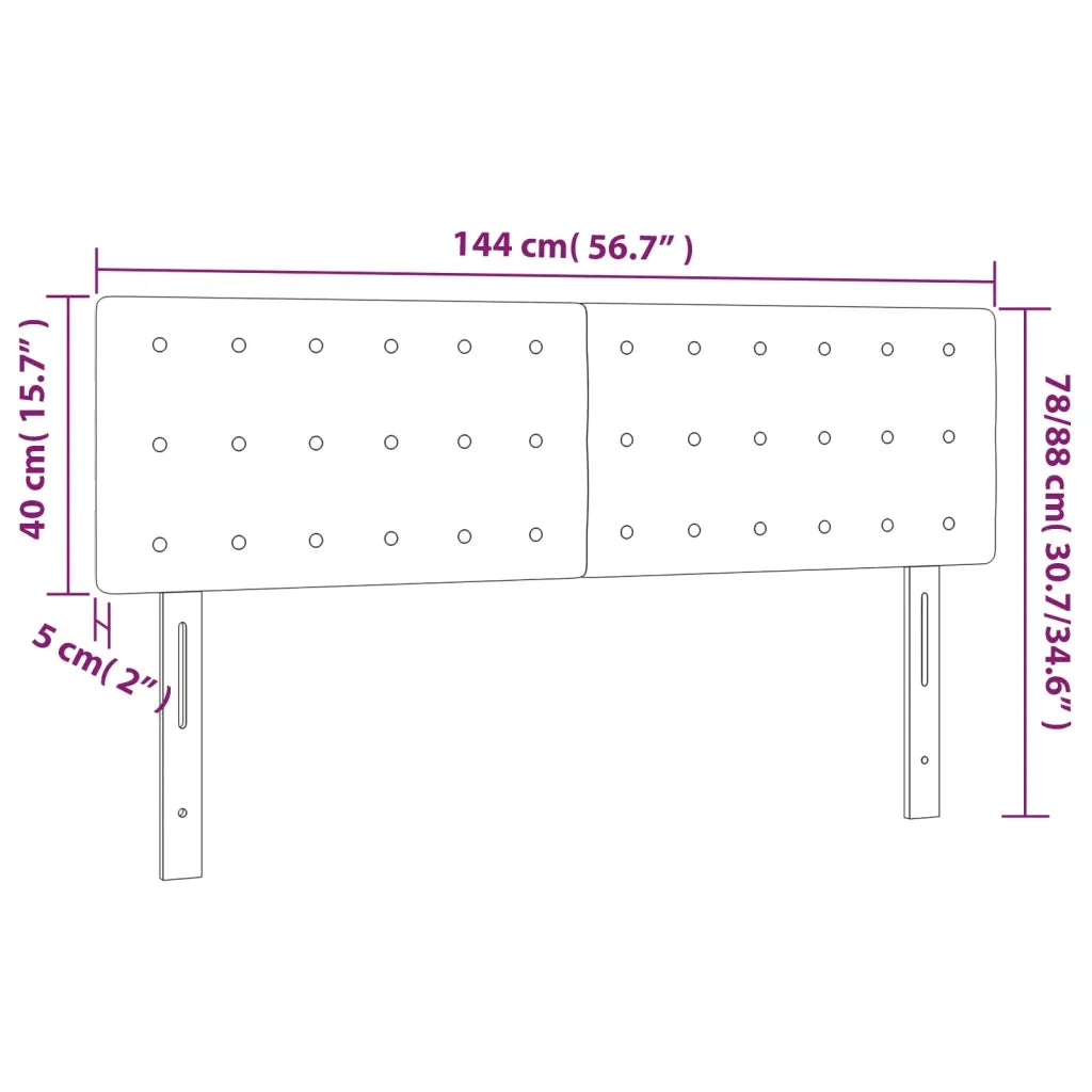 Testiera a LED-Testata con LED Grigio Scuro 144x5x78/88 cm in Tessuto 710119