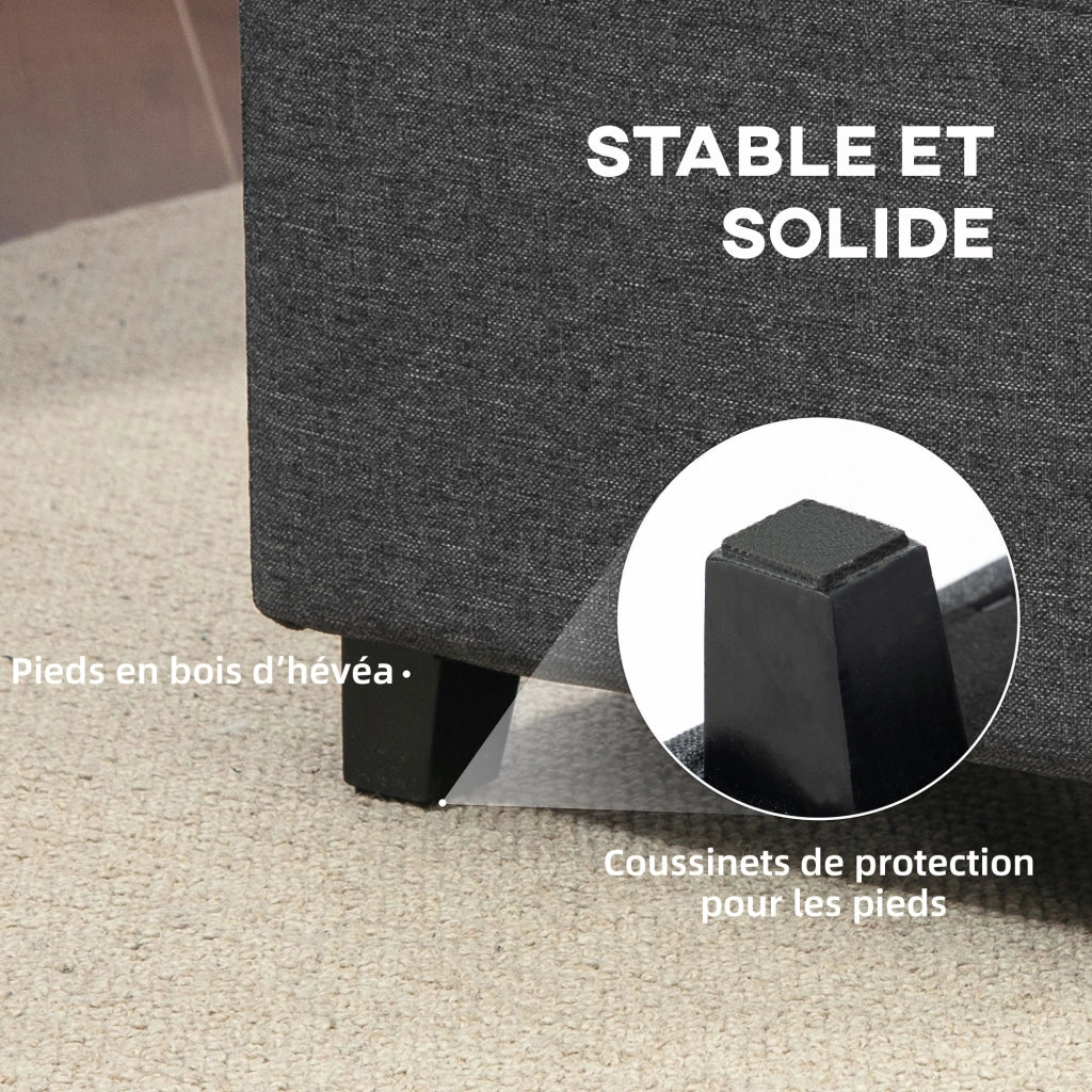 Pouf imbottito con tasca laterale ¨C zephmum ¨C grigio 35x35x35 cm