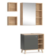 Vicco Set mobili bagno Antracite 3 parti