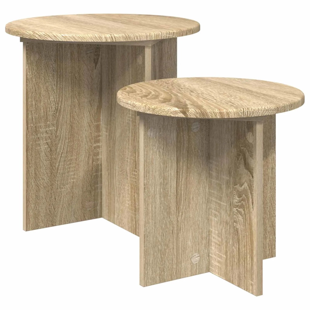 Set tavolini 2 pz Rovere Sonoma Ø 45 x 45 cm 8001012
