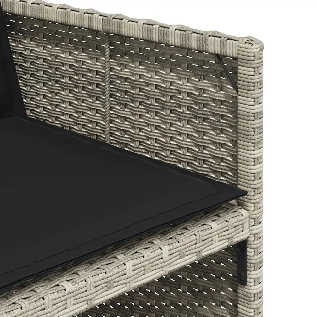 Set Pranzo Giardino 11pz con Cuscini Grigio Chiaro Polyrattan 3210671