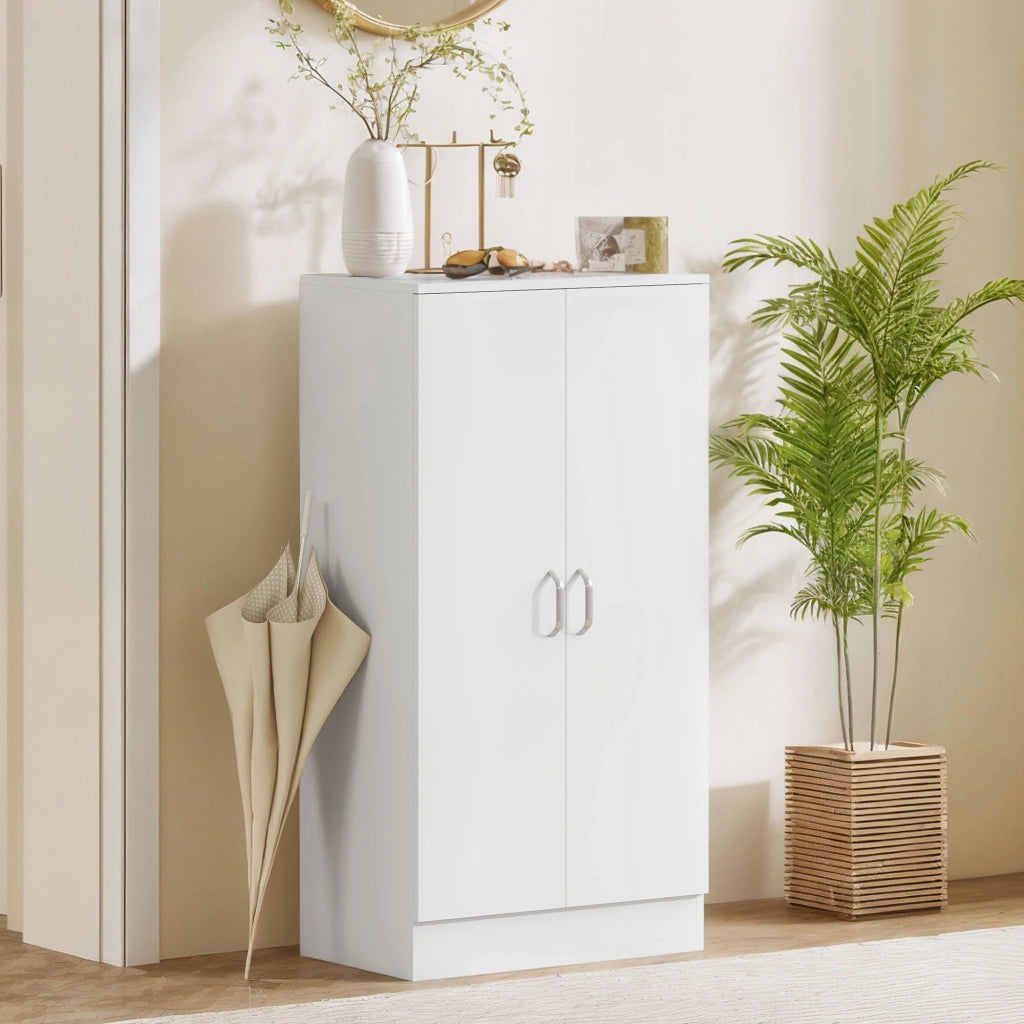 Scarpiera 14 paia con 6 ripiani regolabili e 2 ante ¨C Minimal ¨C Bianco