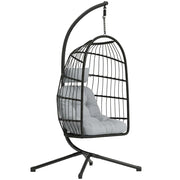 Poltrona a dondolo sospesa con cuscino e cintura di sicurezza ¨C zephmum ¨C grigio