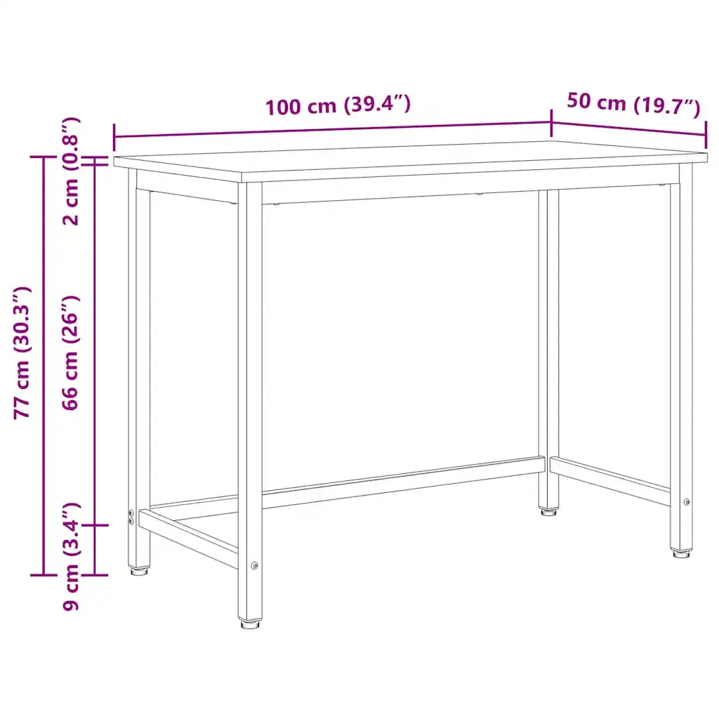 Scrivania | Tavolo Bianco 100 x 50 x 77 cm Legno ingegnerizzato e acciaio