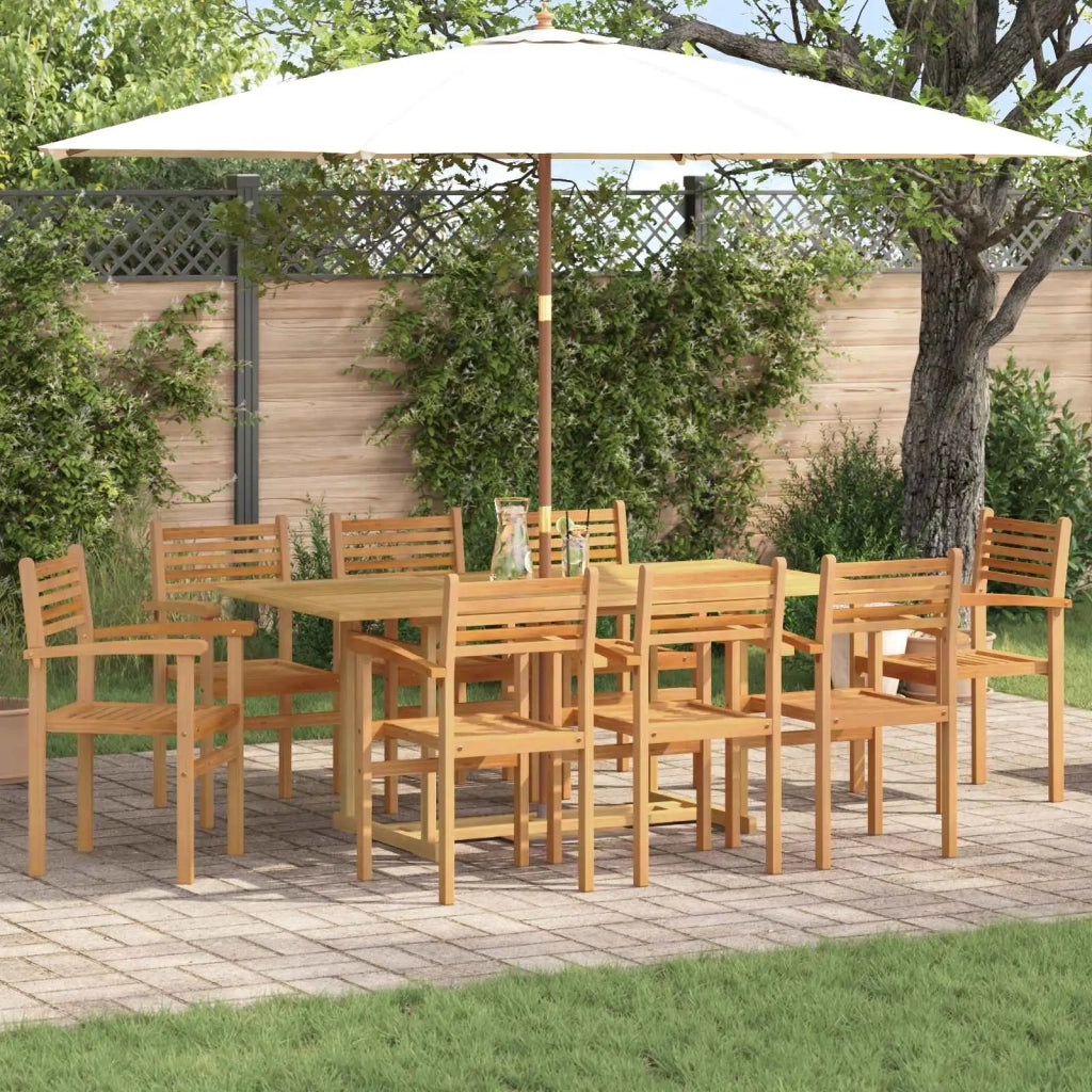 Set da Pranzo per Giardino 9 pcs Marrone Legno di teak solido 3375779