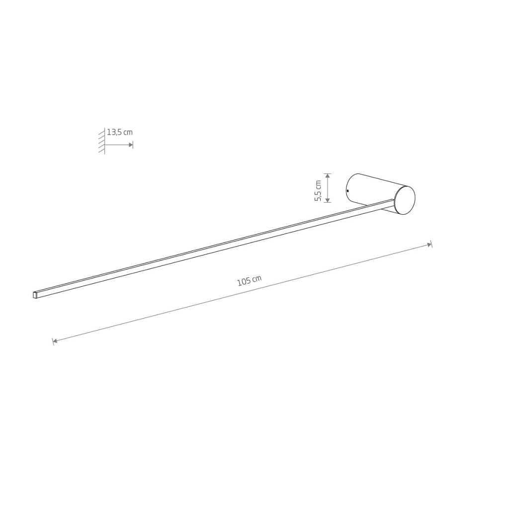 Applique Nowodvorski ARM nera metallo 105cm LED 14W 4000K