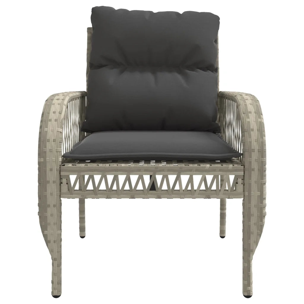 Set Divano da Giardino 4pz | Set Salotto da Giardino con Cuscini Grigio Chiaro Polyrattan