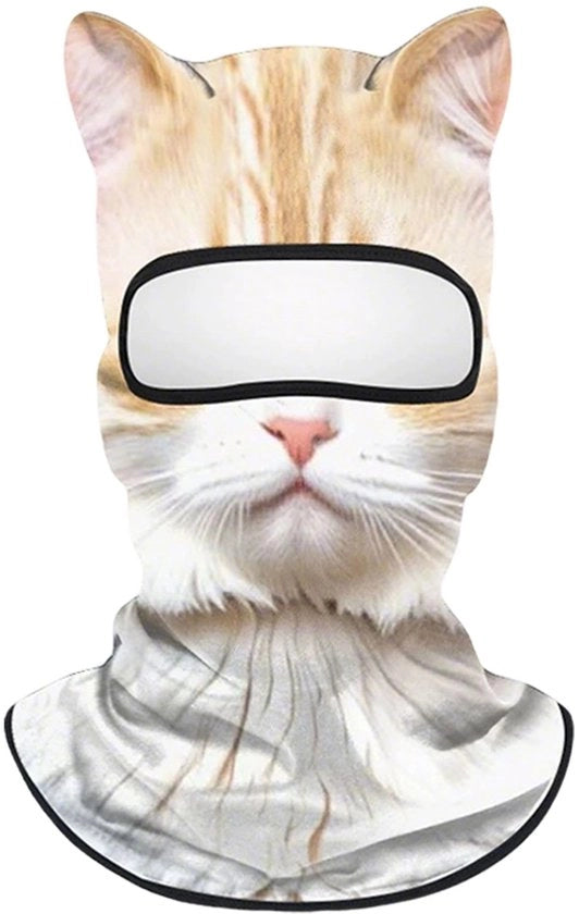 Maschera respiratoria 3D - Ademend - Impermeabile al vento - Maschera volto con finestra per gli occhi - Cappuccio bivacco con orecchie - Adatto per festival e rave - Maschera facciale