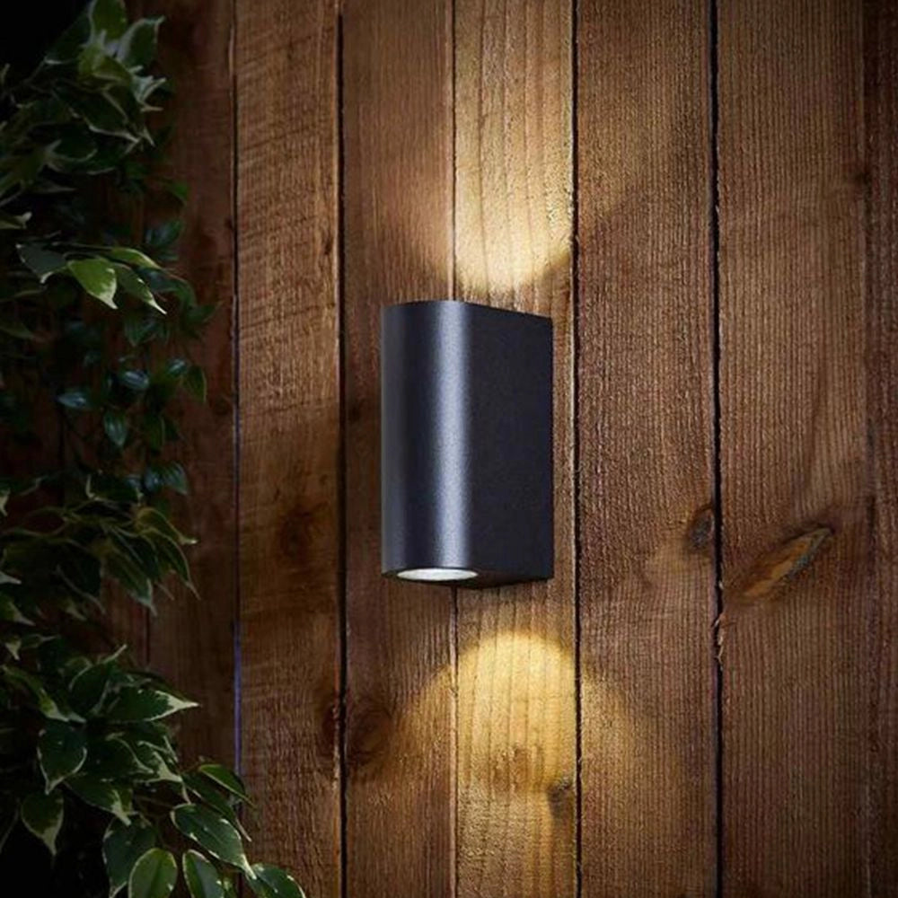 Applique esterna LED su/giù 6W nera IP54 Videx PELLE