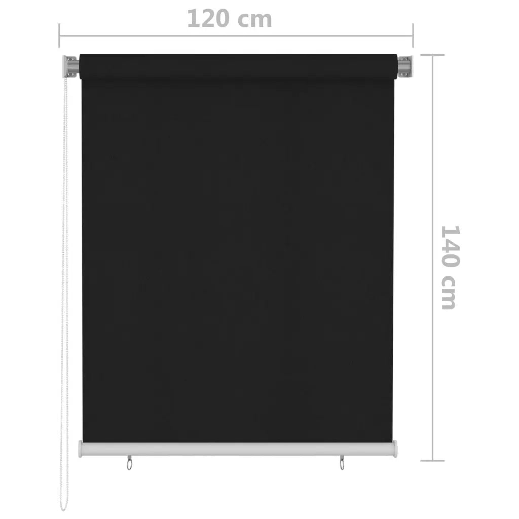Tenda a Rullo per Esterni 125(L)x140(A) cm nera 312942
