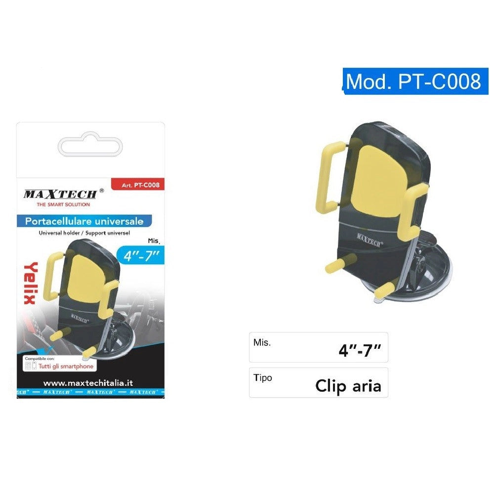 Trade Shop - Porta Cellulare Da Auto Universale Tablet Smartphone Navigatore Maxtech Pt-c008 -