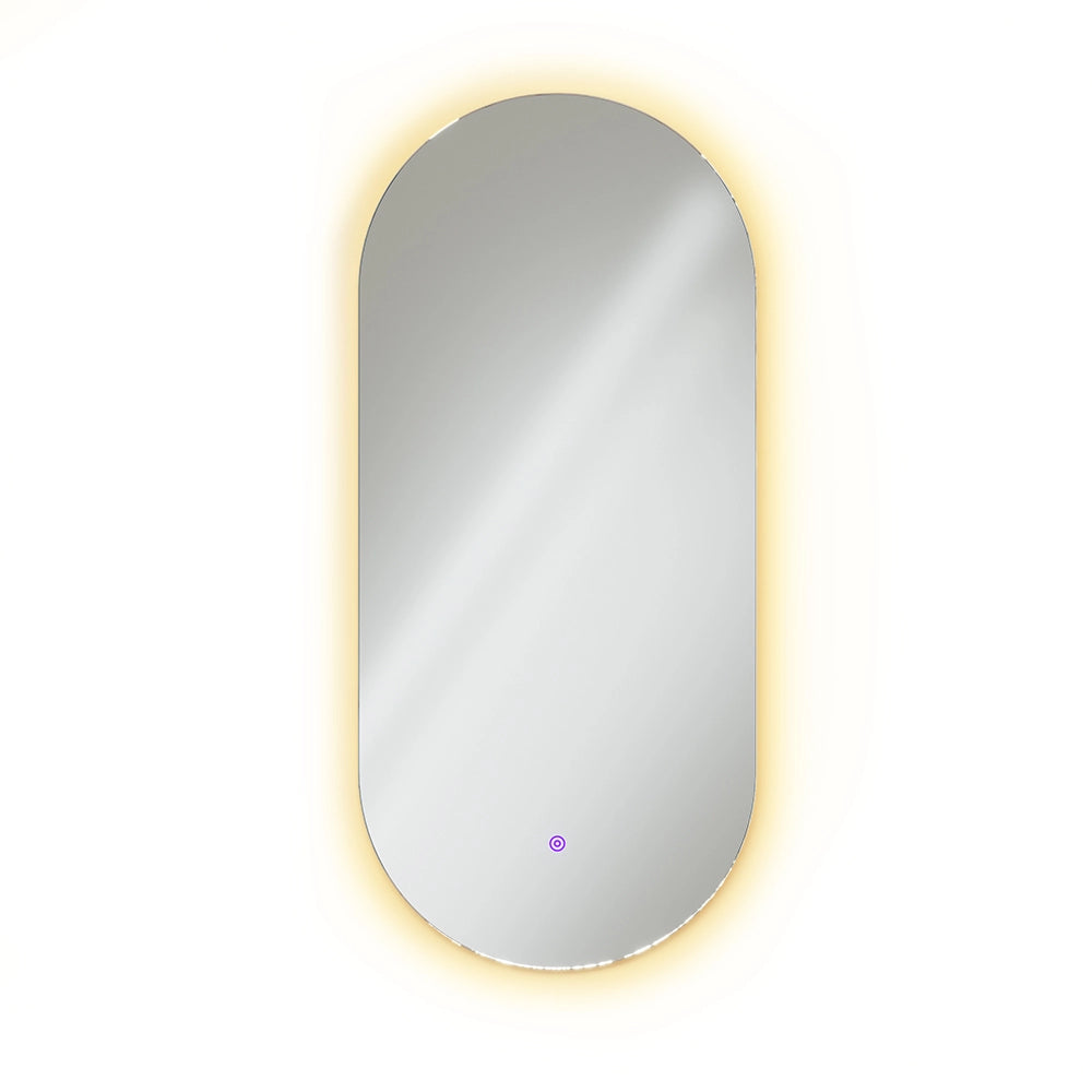 Specchio bagno Bianco 110 x 50 cm con illuminazione a LED Vicco