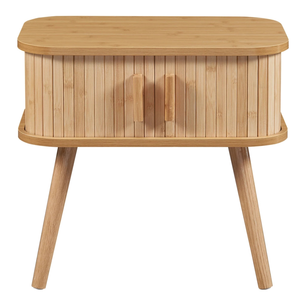 Tavolino con ante scorrevoli MDF legno di bambù 48 x 30 x 45 cm naturale 03_0010939