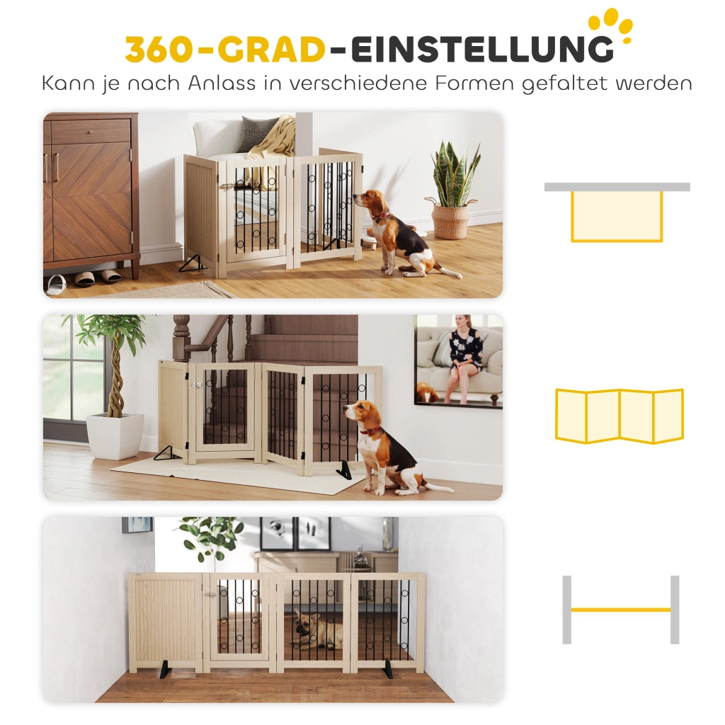 Cancelletto per Animali ¨C Xylo ¨C 4 Pannelli MDF Acciaio con Porta