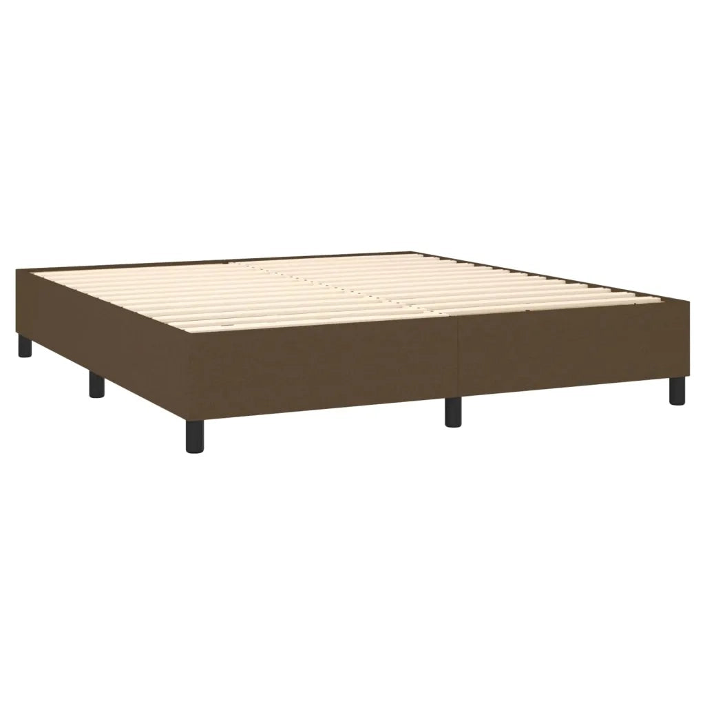 Letto a Molle Materasso e LED Marrone Scuro 160x200 cm Tessuto 3135208