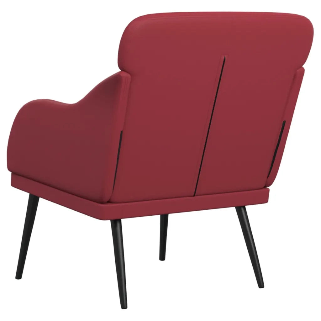Poltrona Rosso Vino 63x76x80 cm Similpelle 351428