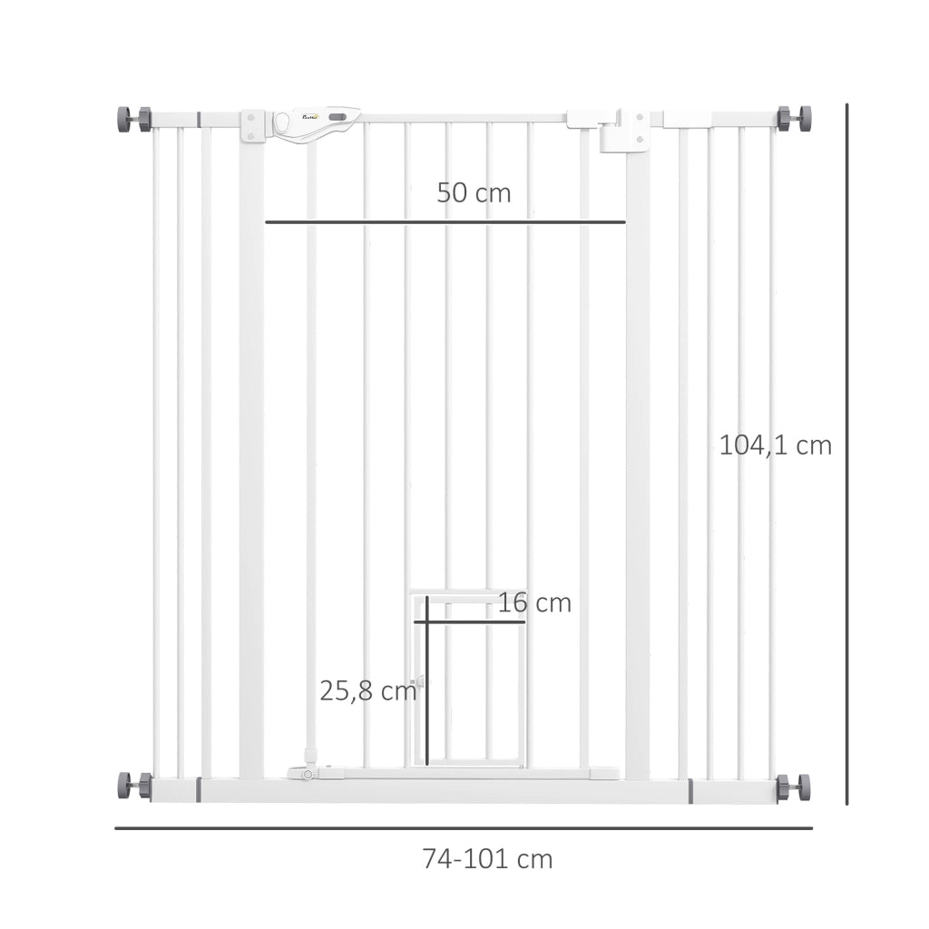 Cancello per cani ¨C Minimal ¨C 104 cm, acciaio, bianco