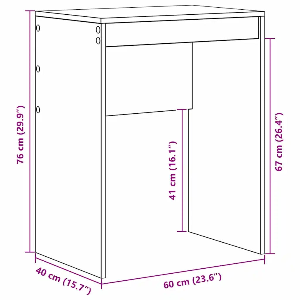 Scrivania | Tavolo da Ufficio Grigio cemento 60 x 40 x 76 cm