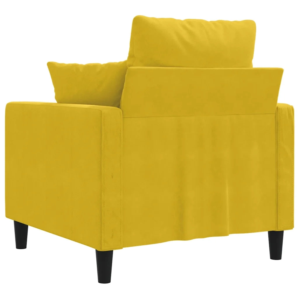 Poltrona | Sedia Relax Giallo 60 cm Velluto