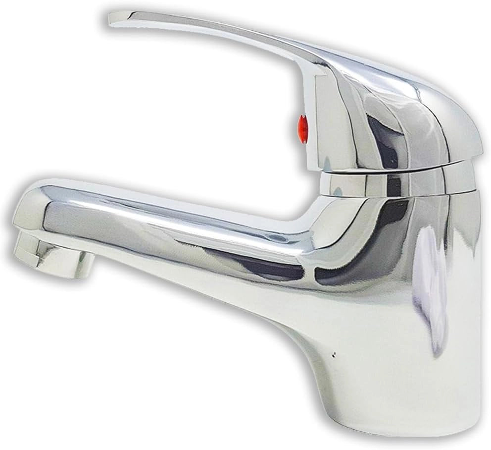 MONOCOMANDO LAVABO Miscelatore Cromo  per Lavabo, Rubinetto Cromato, Design Basic