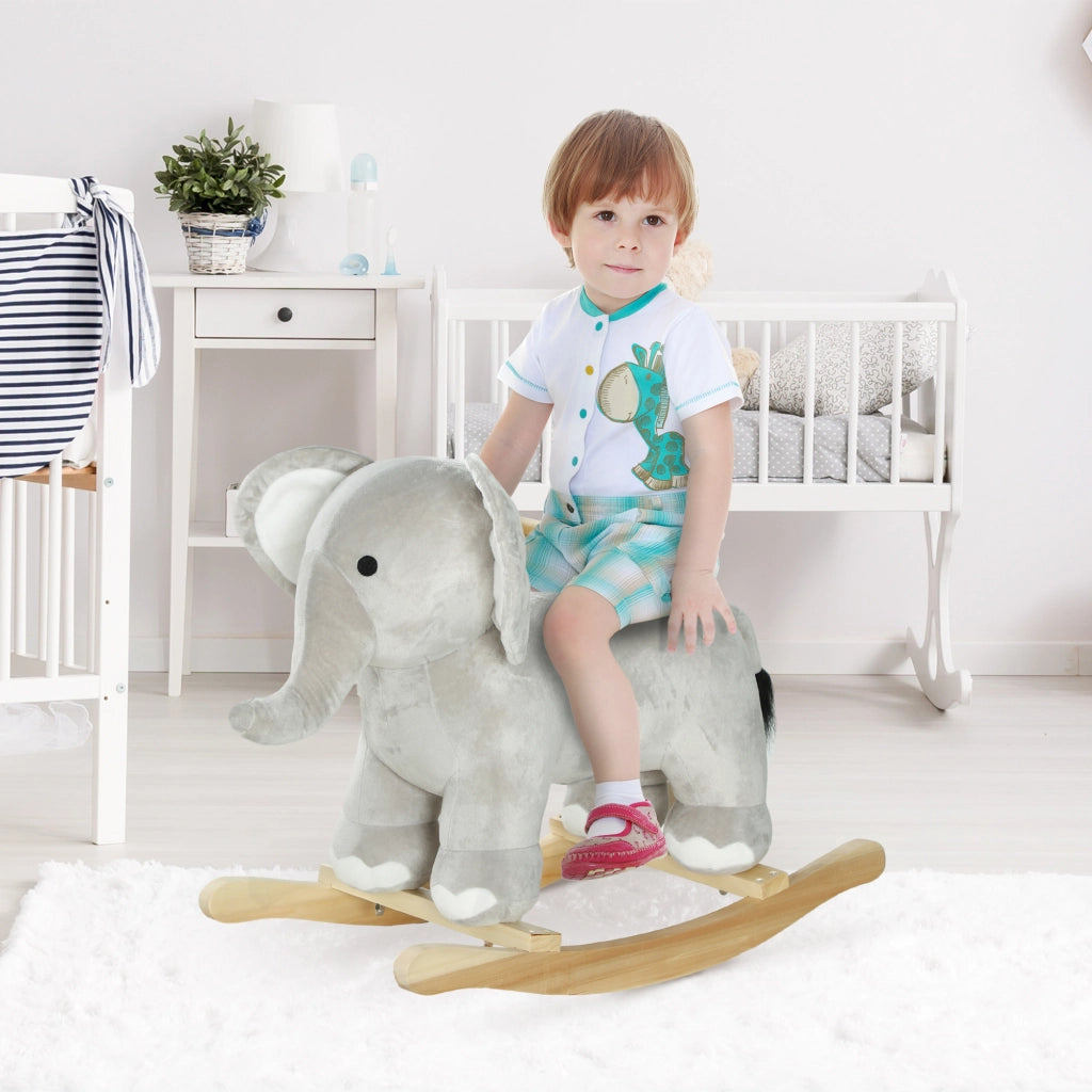 Cavallo a Dondolo Elefante per Bambini con Suoni ¨C Minimal ¨C Grigio
