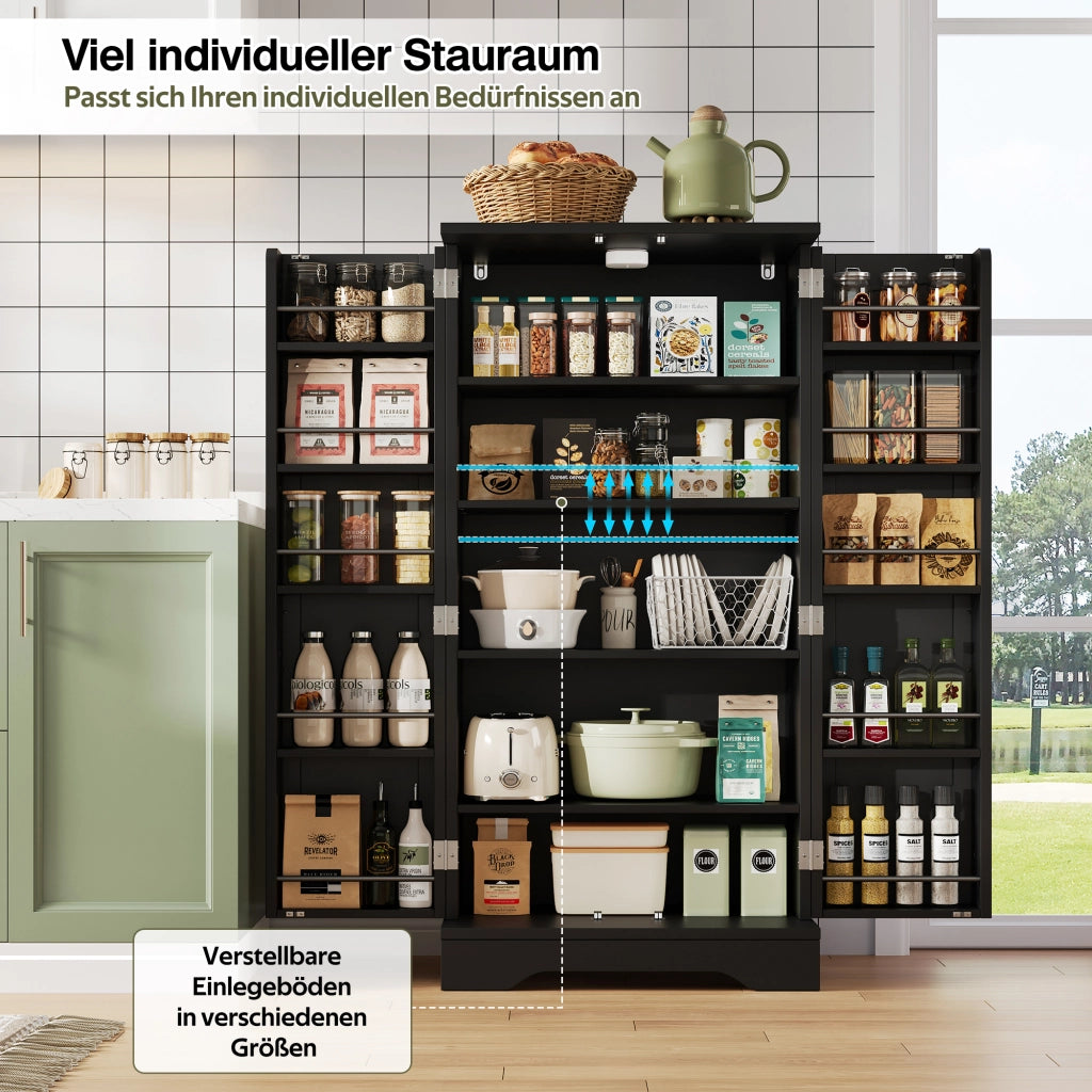 ARMADIO ALTO 120x60x40 cm in MDF Nero con luce LED
